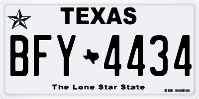 TX license plate BFY4434
