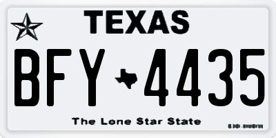 TX license plate BFY4435