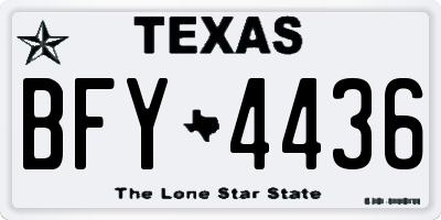 TX license plate BFY4436