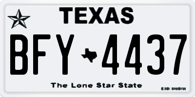 TX license plate BFY4437