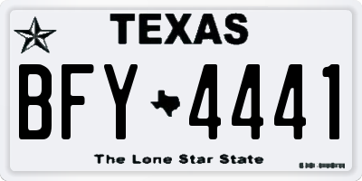 TX license plate BFY4441