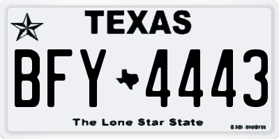 TX license plate BFY4443