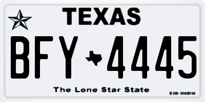 TX license plate BFY4445