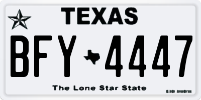 TX license plate BFY4447
