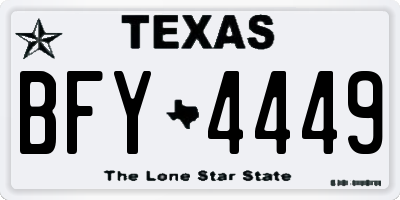 TX license plate BFY4449