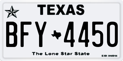 TX license plate BFY4450