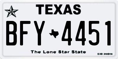 TX license plate BFY4451