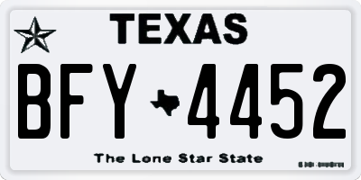 TX license plate BFY4452