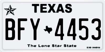 TX license plate BFY4453