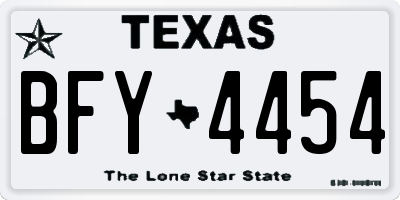 TX license plate BFY4454