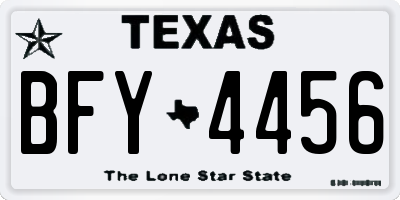 TX license plate BFY4456