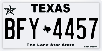 TX license plate BFY4457