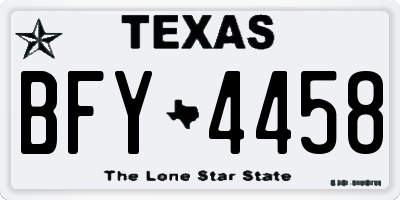 TX license plate BFY4458