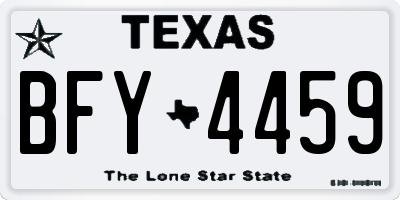 TX license plate BFY4459