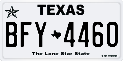TX license plate BFY4460