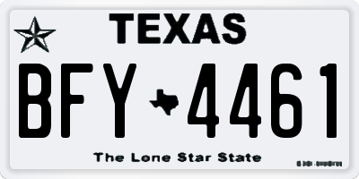 TX license plate BFY4461