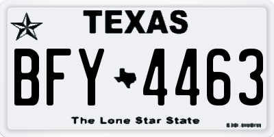 TX license plate BFY4463