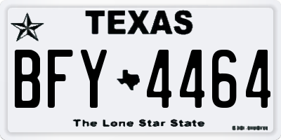 TX license plate BFY4464