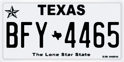 TX license plate BFY4465