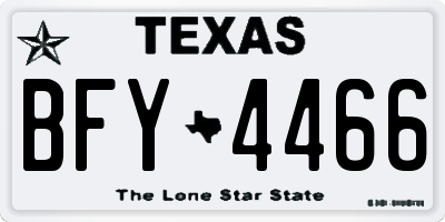 TX license plate BFY4466