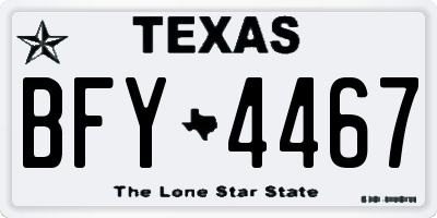 TX license plate BFY4467