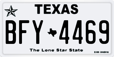 TX license plate BFY4469