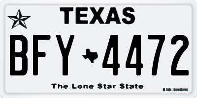 TX license plate BFY4472