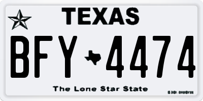 TX license plate BFY4474