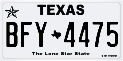 TX license plate BFY4475