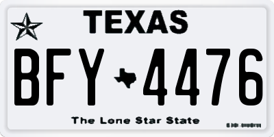 TX license plate BFY4476