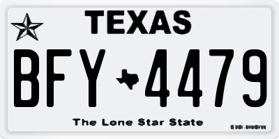 TX license plate BFY4479