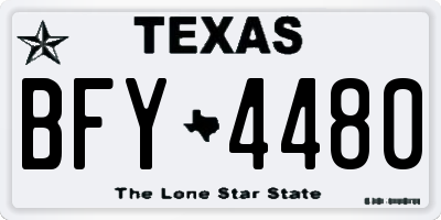 TX license plate BFY4480