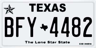 TX license plate BFY4482