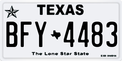 TX license plate BFY4483