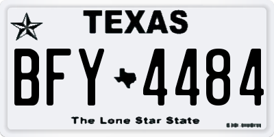 TX license plate BFY4484