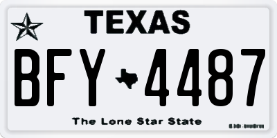 TX license plate BFY4487