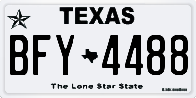TX license plate BFY4488