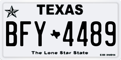 TX license plate BFY4489