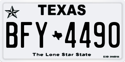 TX license plate BFY4490