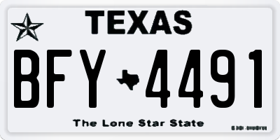 TX license plate BFY4491
