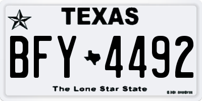TX license plate BFY4492