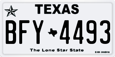 TX license plate BFY4493