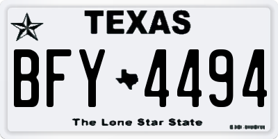 TX license plate BFY4494