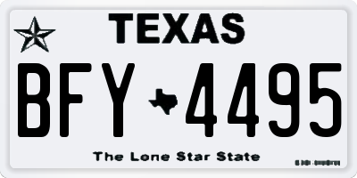 TX license plate BFY4495