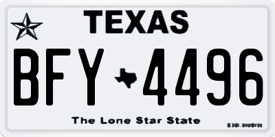 TX license plate BFY4496