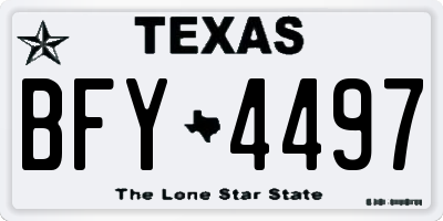 TX license plate BFY4497