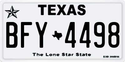 TX license plate BFY4498