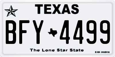 TX license plate BFY4499