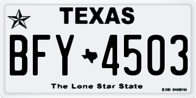 TX license plate BFY4503