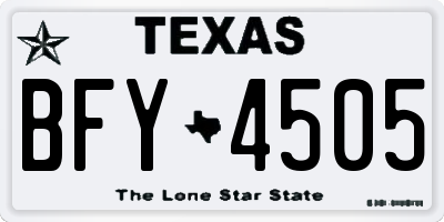TX license plate BFY4505
